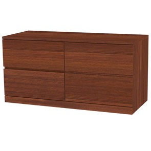 Modernes Massivholz - Sideboard aus zertifiziertem Plantagenteak mit 2 Schwingtüren und 1 großen Schubladen