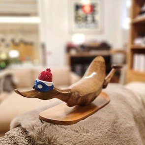 Snowboard Ente aus Bambus von Hand gemacht
