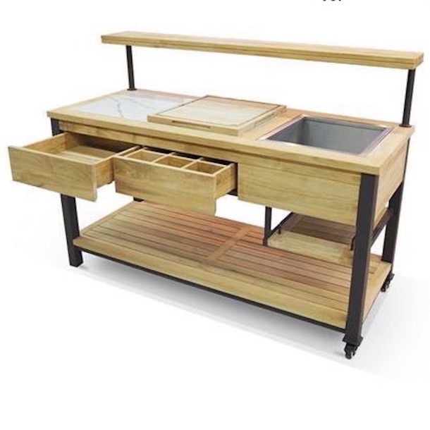 Outdoor Kueche Grado aus  Teak massivnin der Gesamtansicht