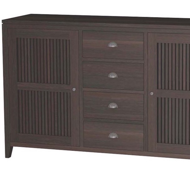 Sideboard mit 2 Türen und 4 Schubläden aus Teak massiv