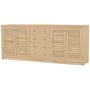 Sideboard aus massivem, zertifiziertem Teakholz mit 4 Schwingtüren und 5 Schubfächern