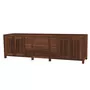 Großes Massivholz -TV -  Sideboard aus zertifiziertem Plantagenteak bestehend mit 2 Schwingtüren links und rechts , sowie 6 Schubladen in der Mitte