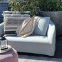 Dahlia Outdoor Sofa, Hussenbezug in Grey, wetterfest, Husse, annehmbar, besonders bequem, zwei Sitzer, beste Qualitaet, in Europa gefertigt, Dekoration mit wunderschoenen Sitzkissen für den Indoor und Outdoor Bereich geeignet, besondere Gartenmoebel vom Einrichtungsprofi, MOEBEL KOLONIE Muenchen, Living in Style